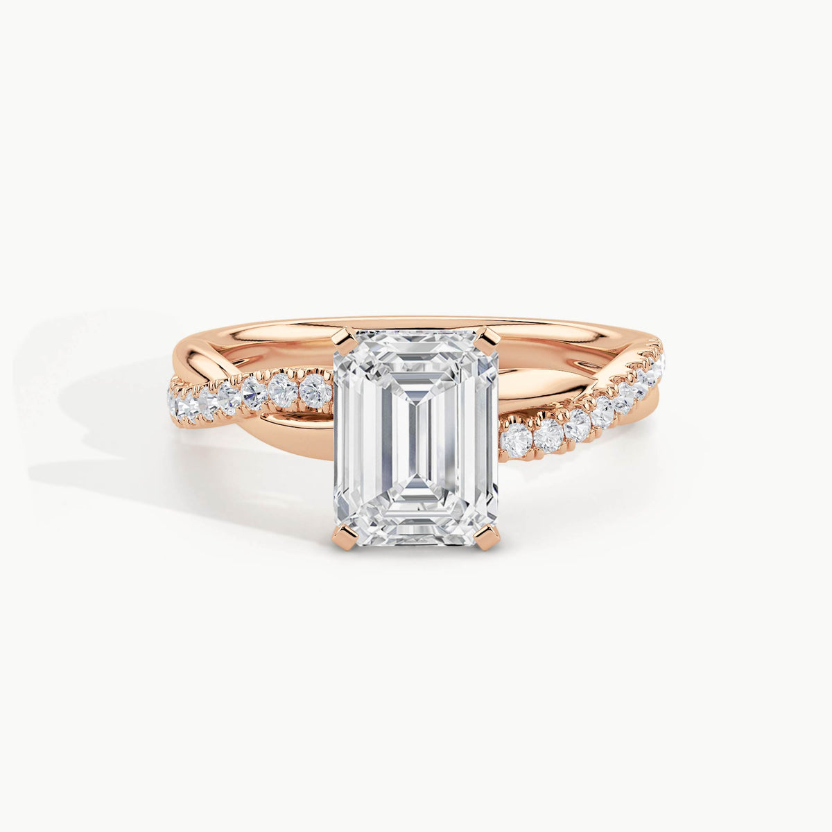 Rose Gold, Emerald, down view