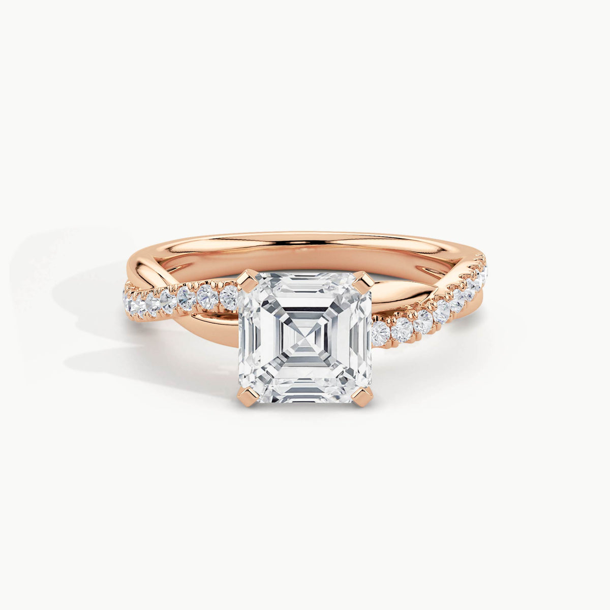 Rose Gold, Asscher, down view