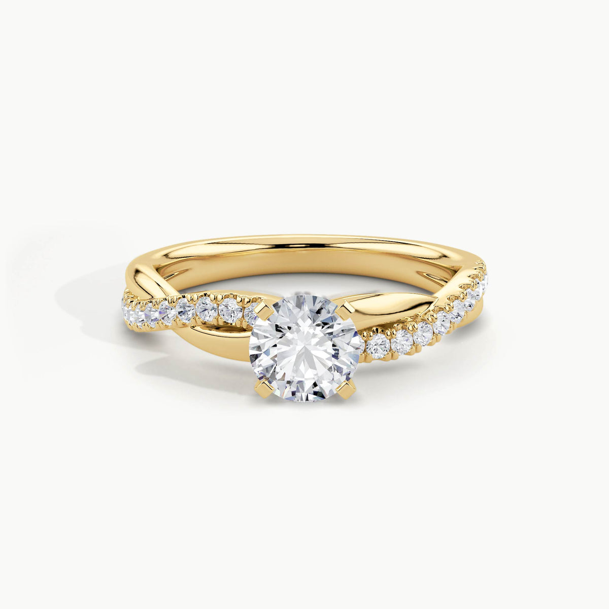 Yellow Gold, Round, down view