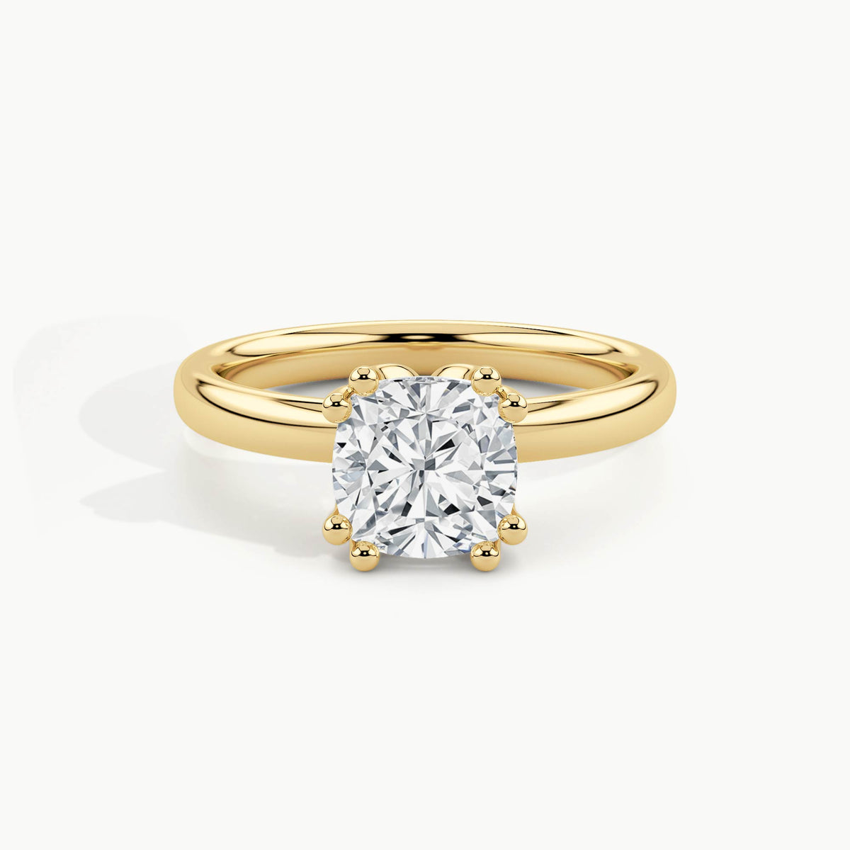 Yellow Gold, Cushion, down view
