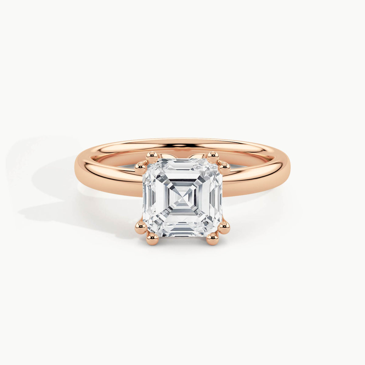 Rose Gold, Asscher, down view