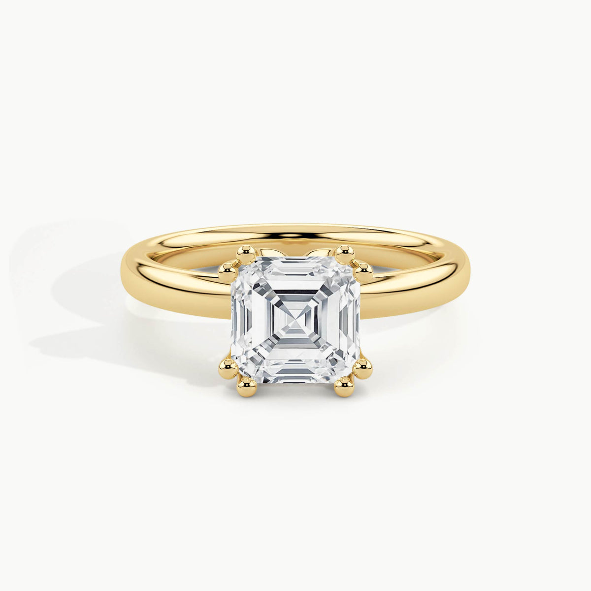 Yellow Gold, Asscher, down view