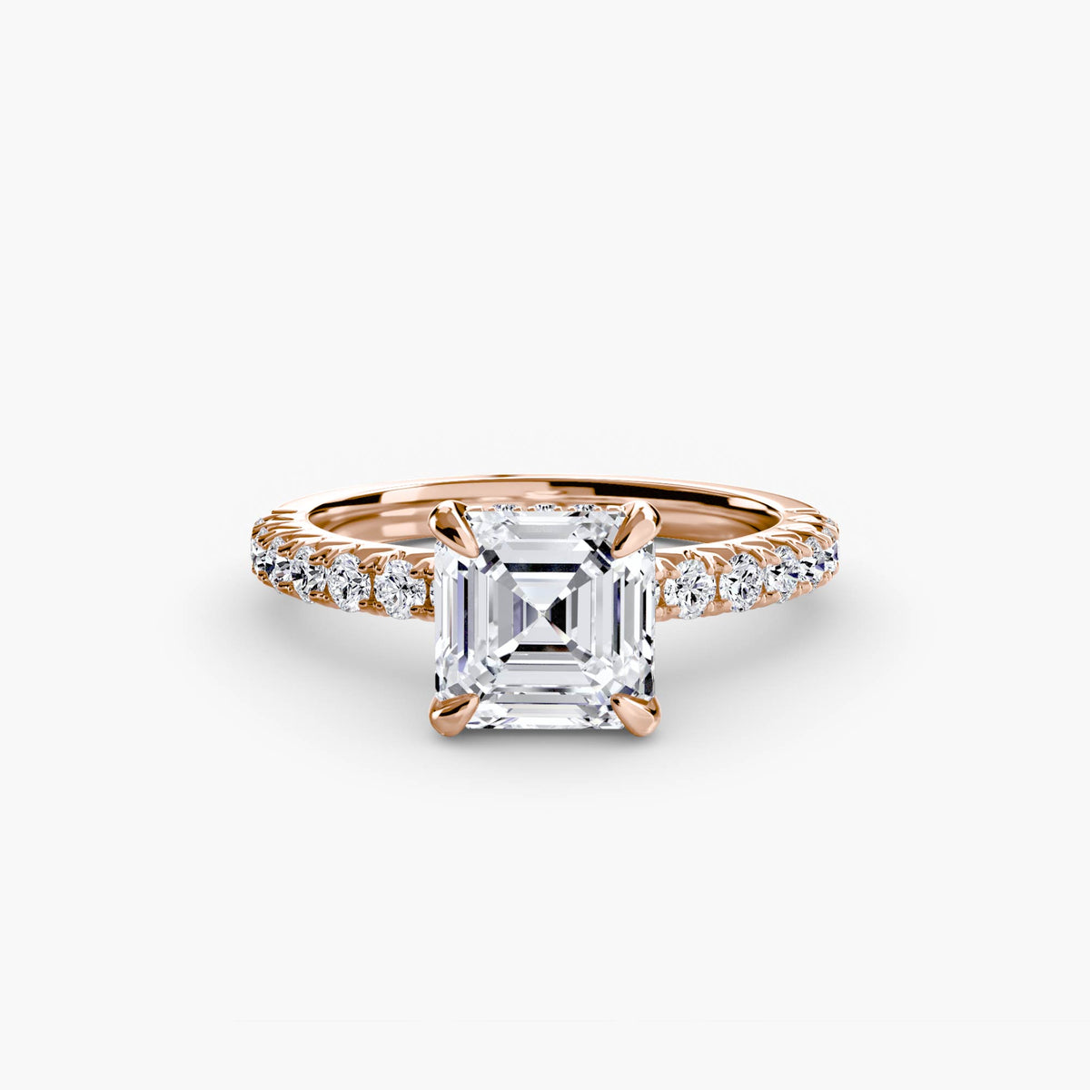 Rose Gold, Asscher, down view