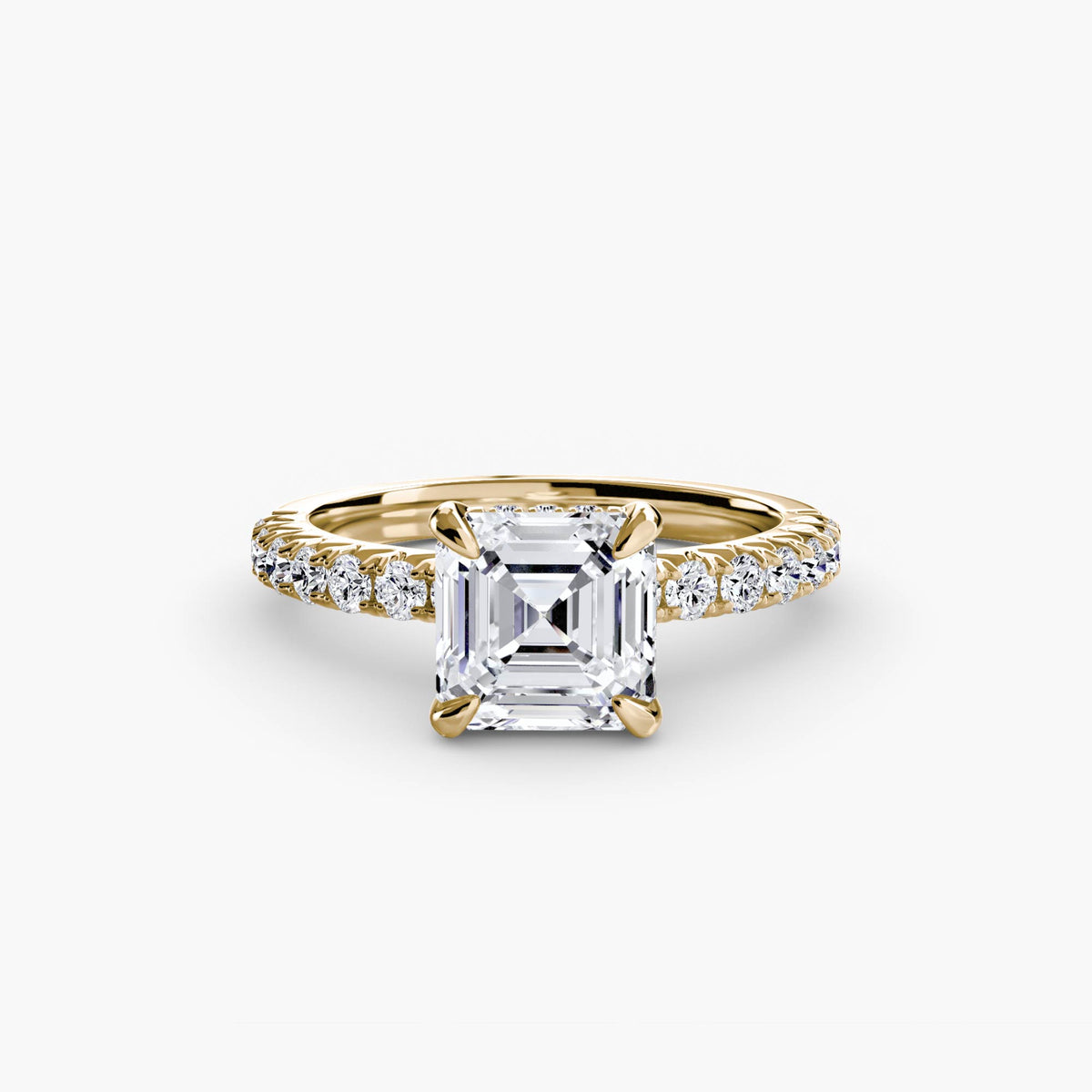 Yellow Gold, Asscher, down view