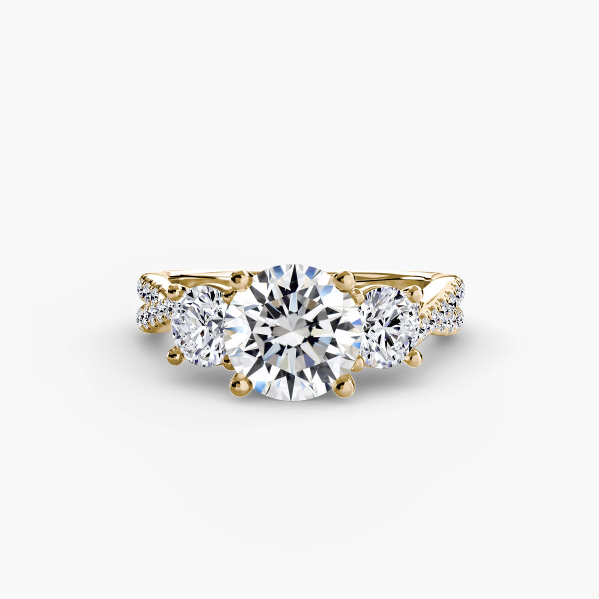 Yellow Gold, Round, down view