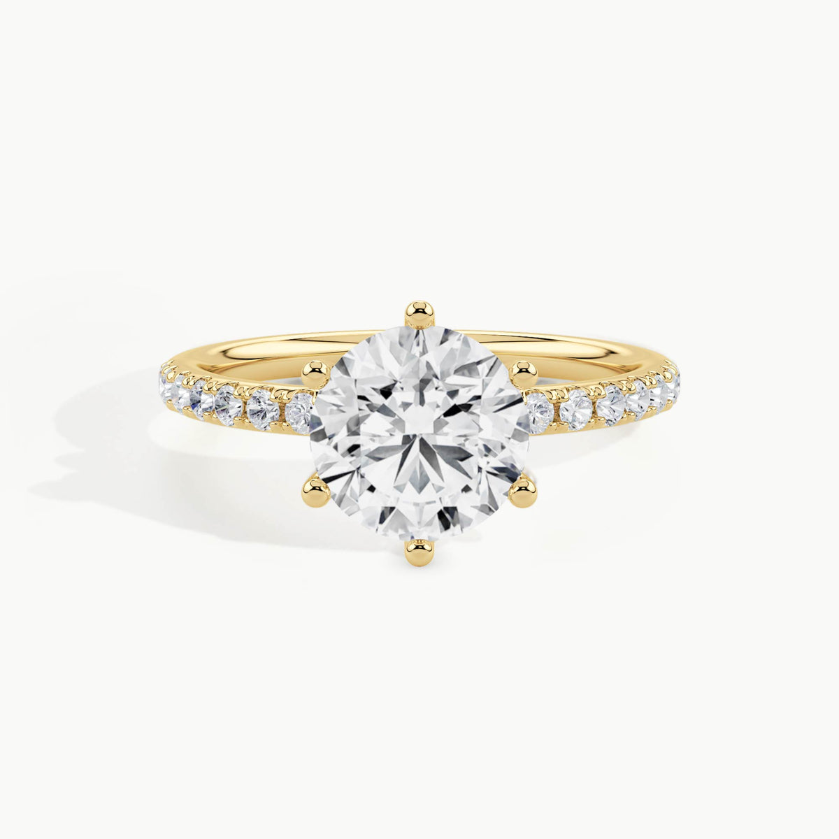 Yellow Gold, Round, down view