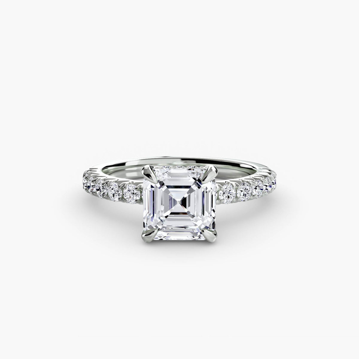 950 Platinum, Asscher, down view