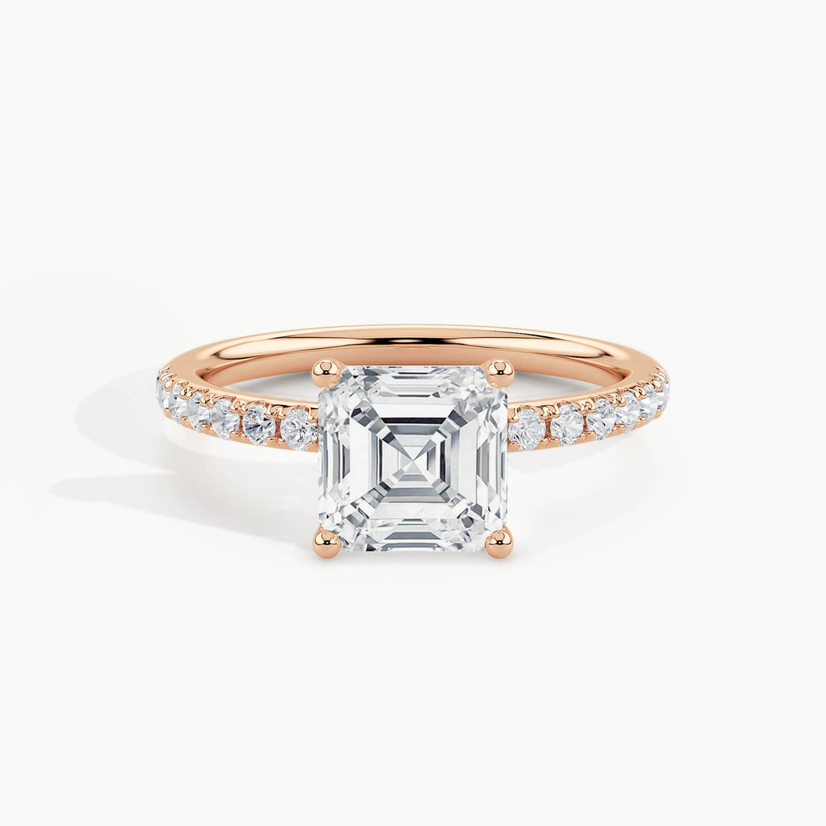 Rose Gold, Asscher, down view