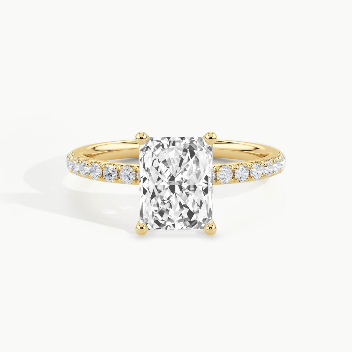 Yellow Gold, Radiant, down view