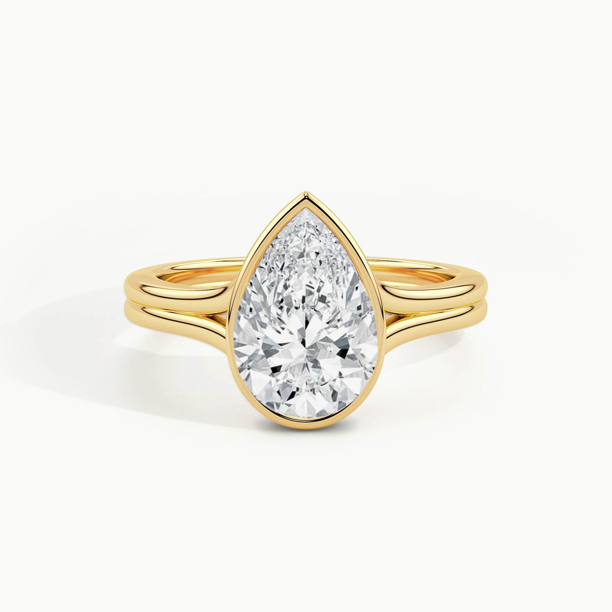 Yellow Gold, Pear, down view