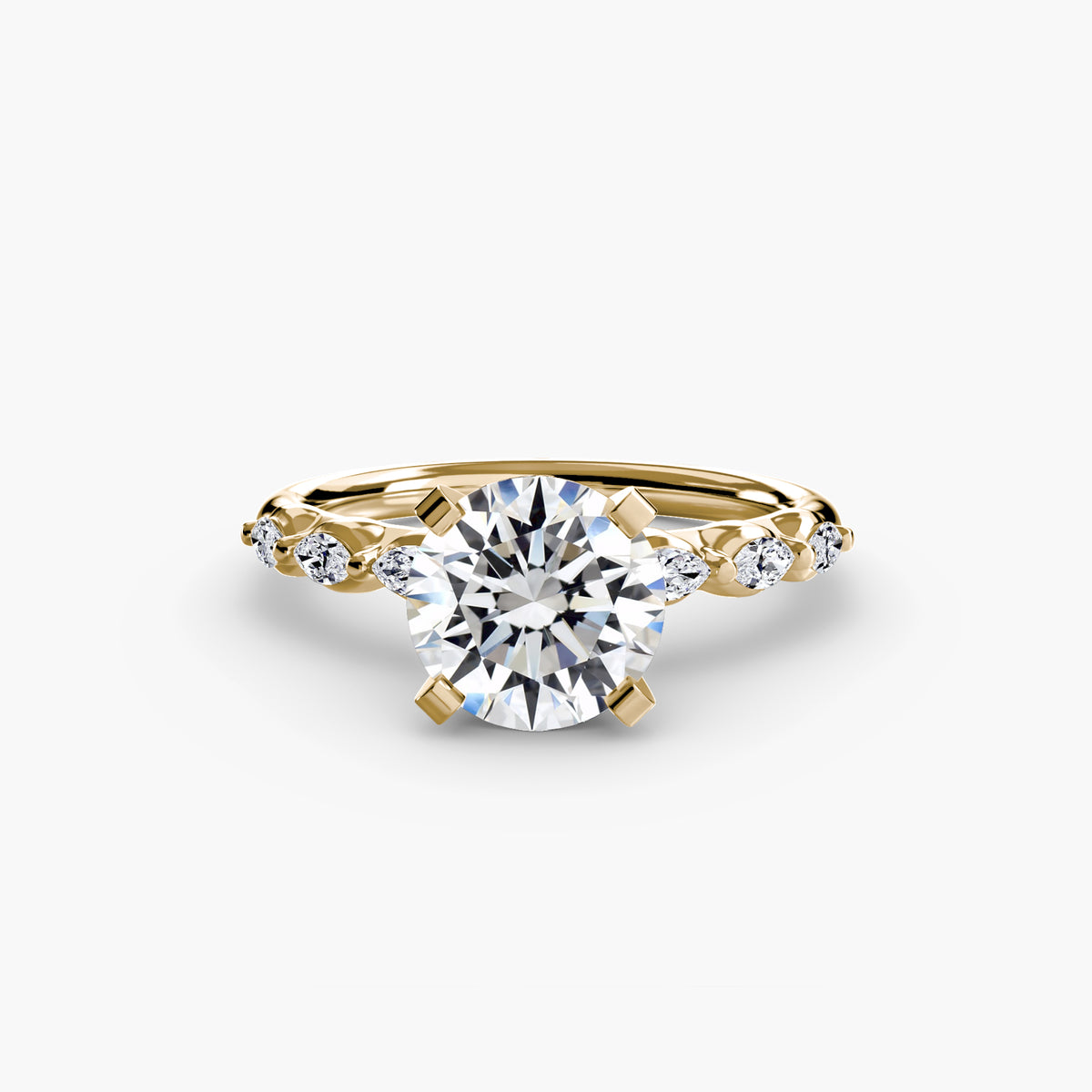 Yellow Gold, Round, down view
