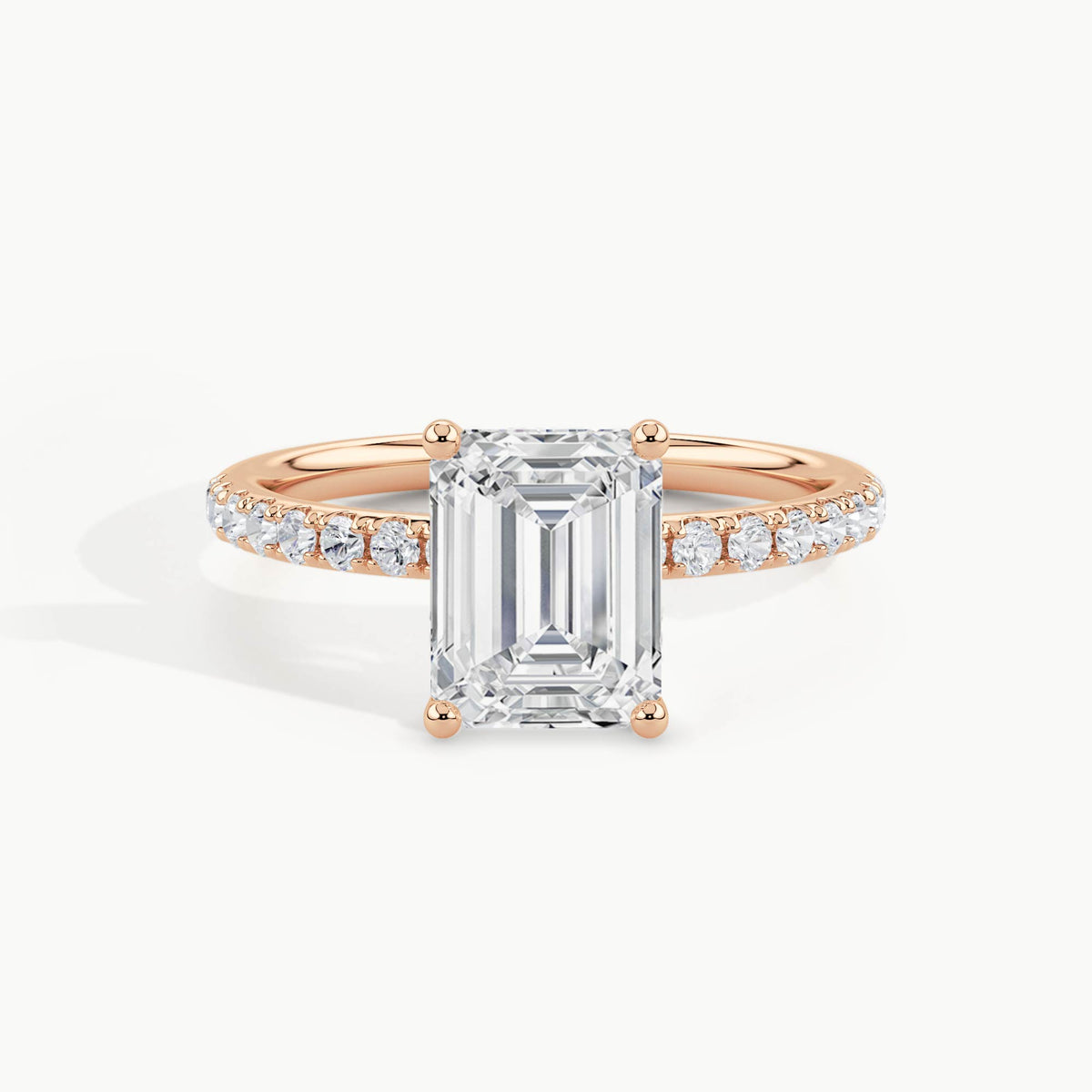 Rose Gold, Emerald, down view