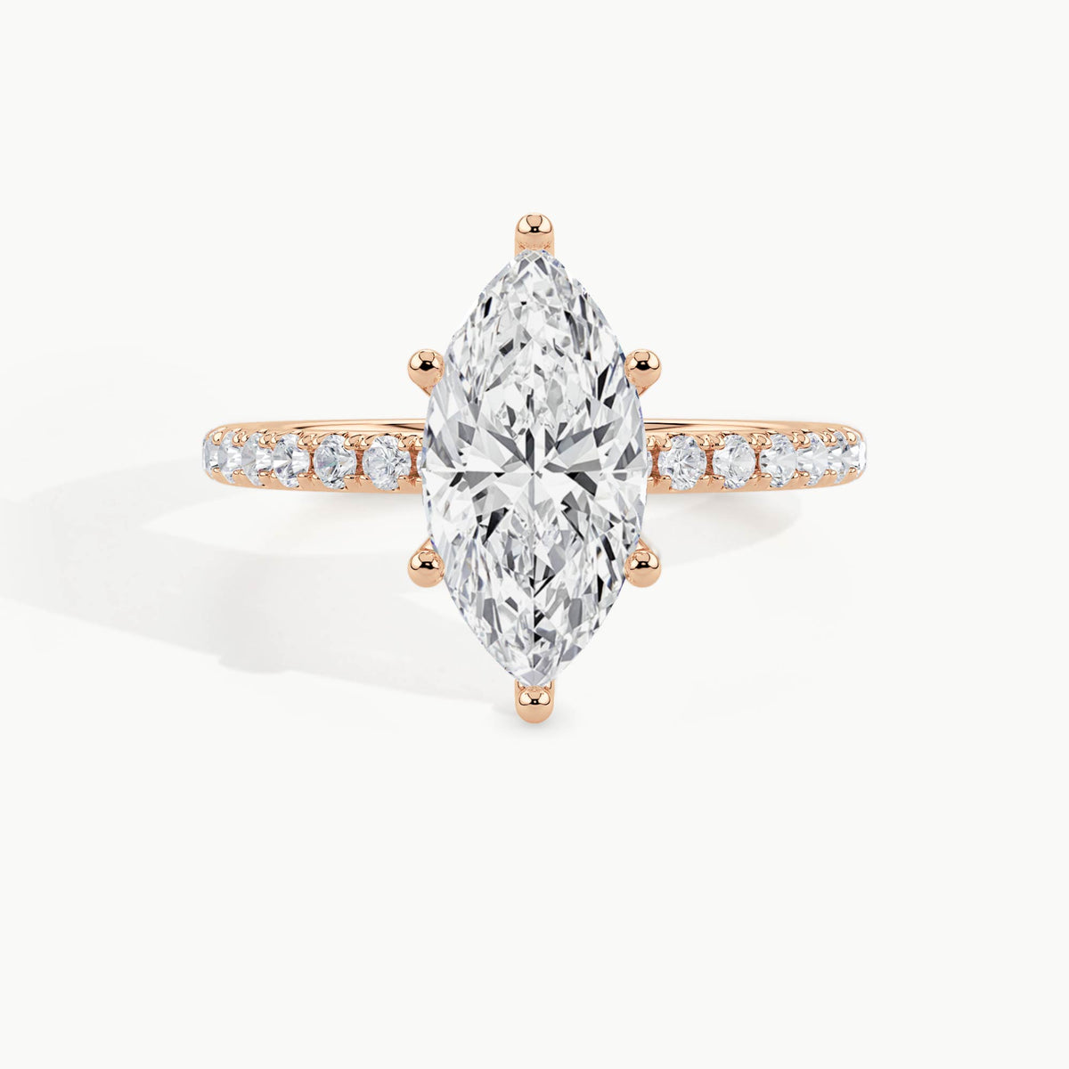 Rose Gold, Marquise, down view