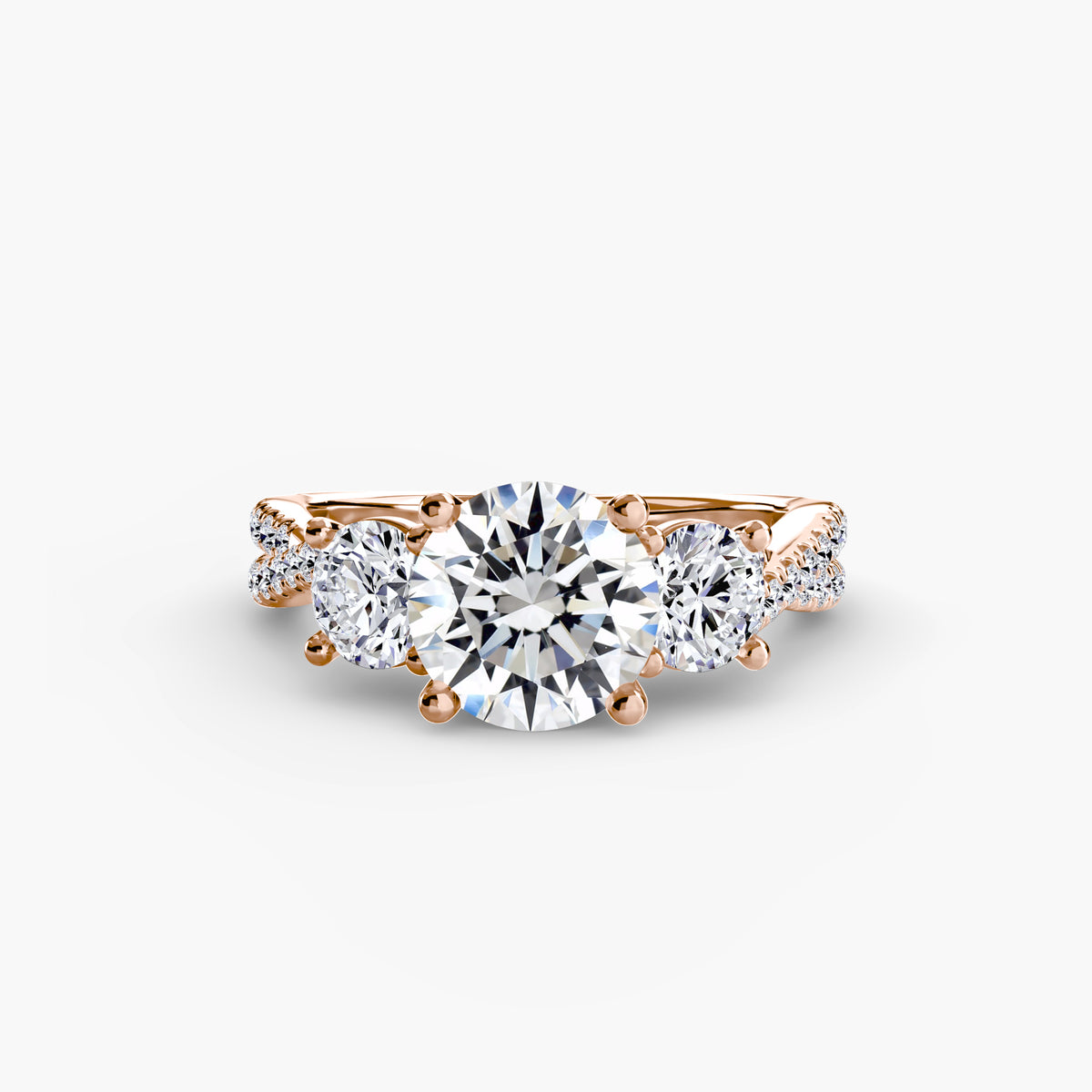 Rose Gold, Round, down view