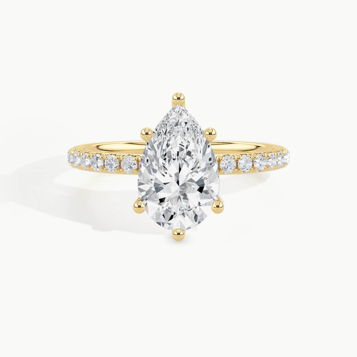 Yellow Gold, Pear, down view