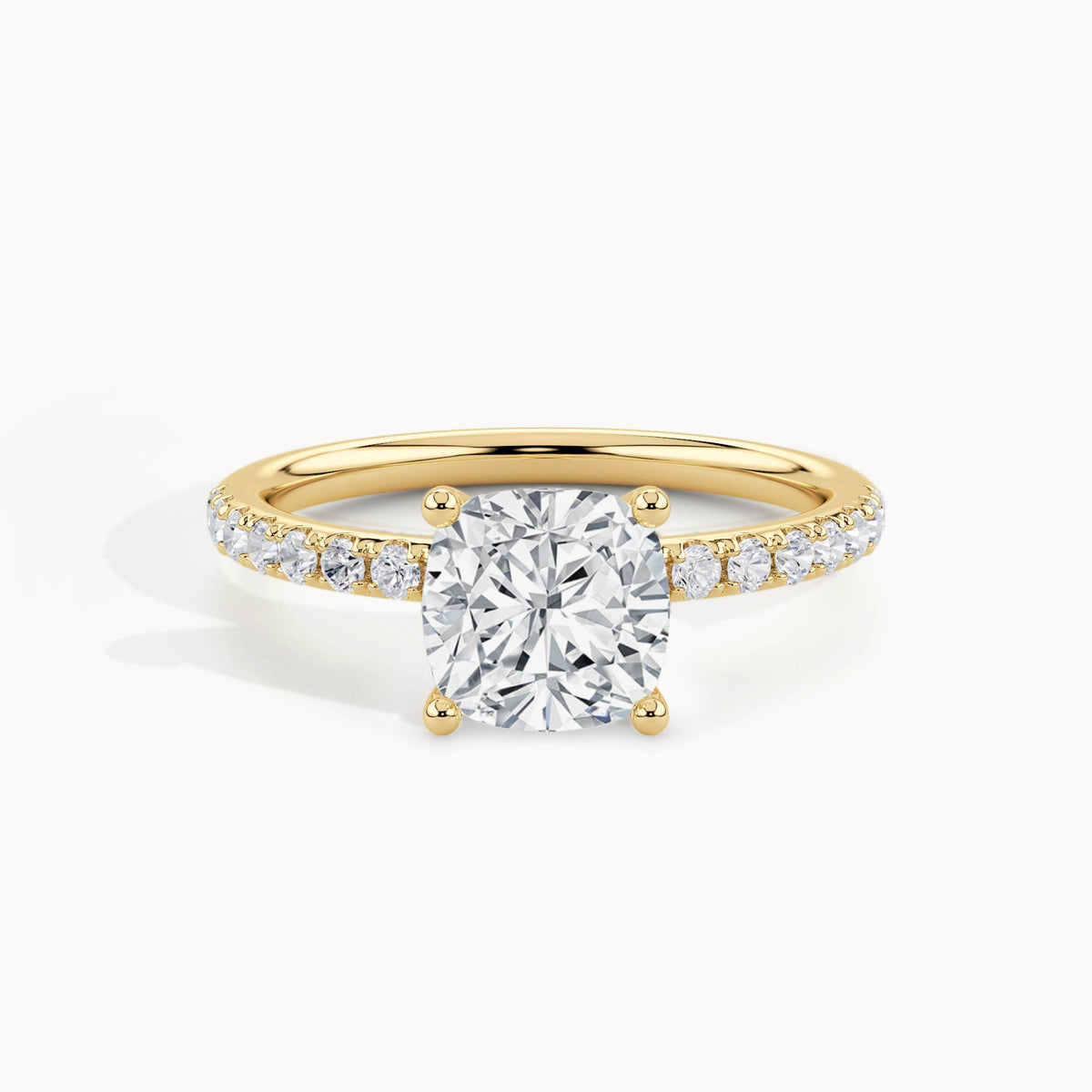 Yellow Gold, Cushion, down view