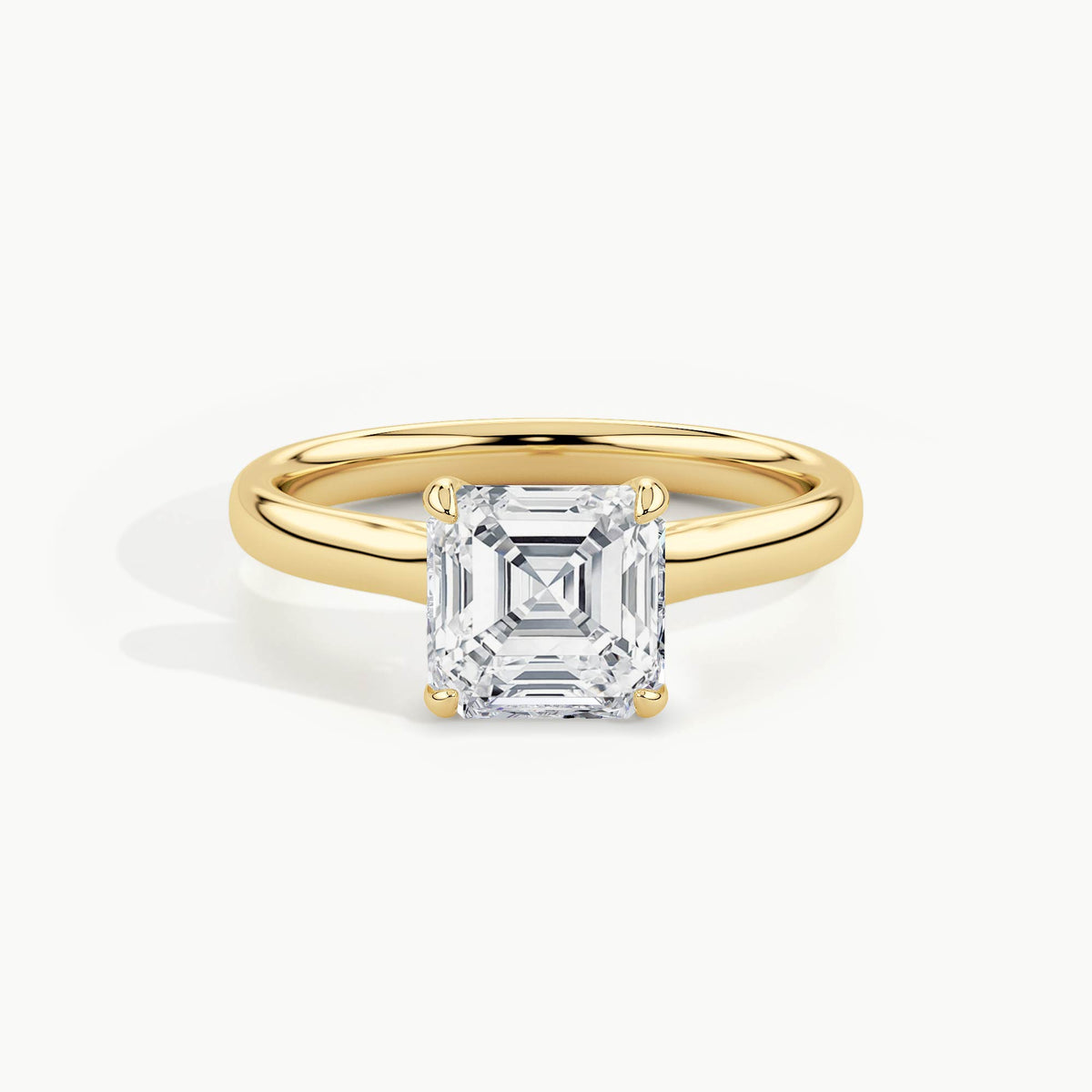 Yellow Gold, Asscher, down view