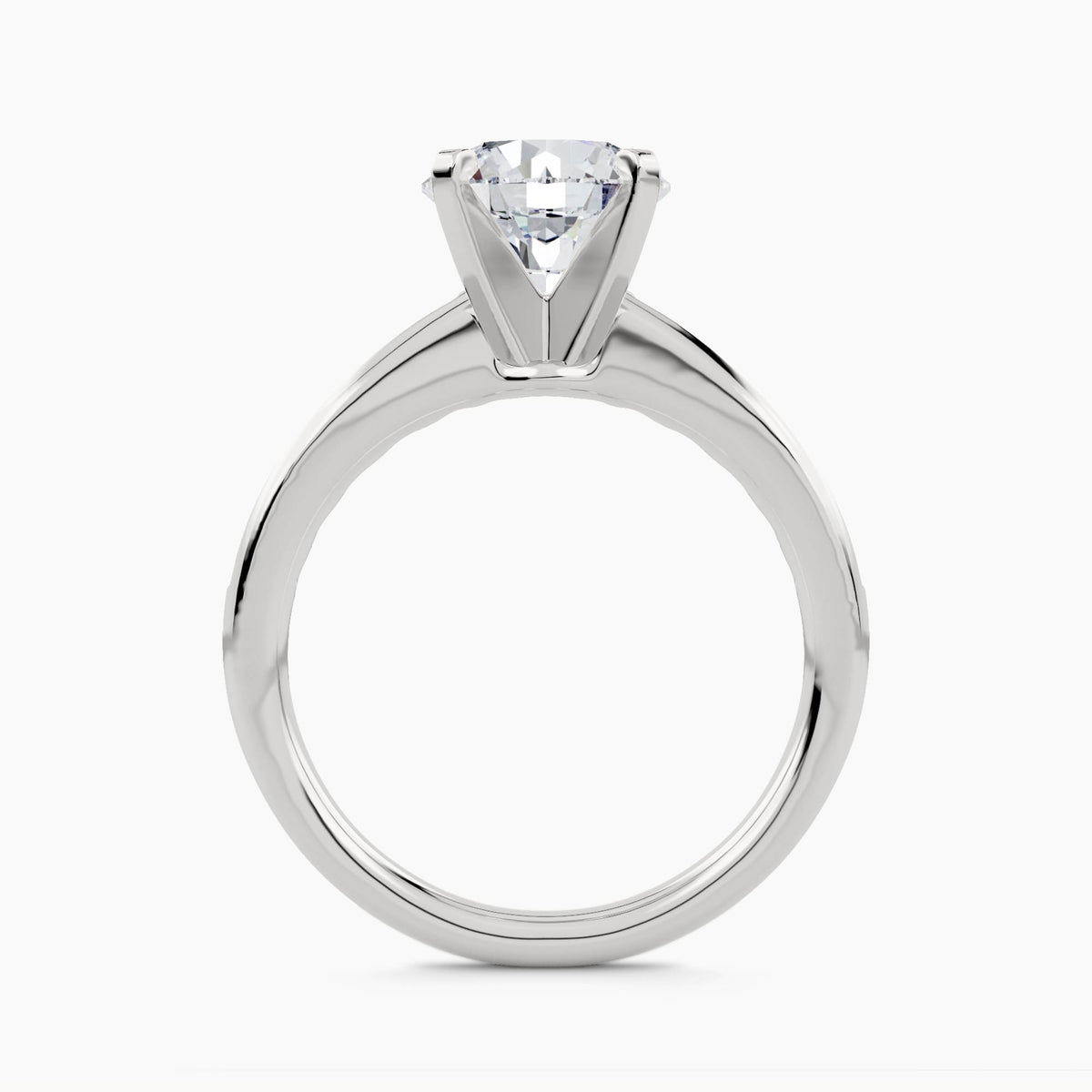 Solitaire With Graduated Channel-Set Swept Shank, front view