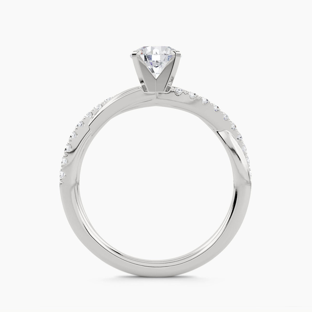 Solitaire With Pavé Split Shank, front view