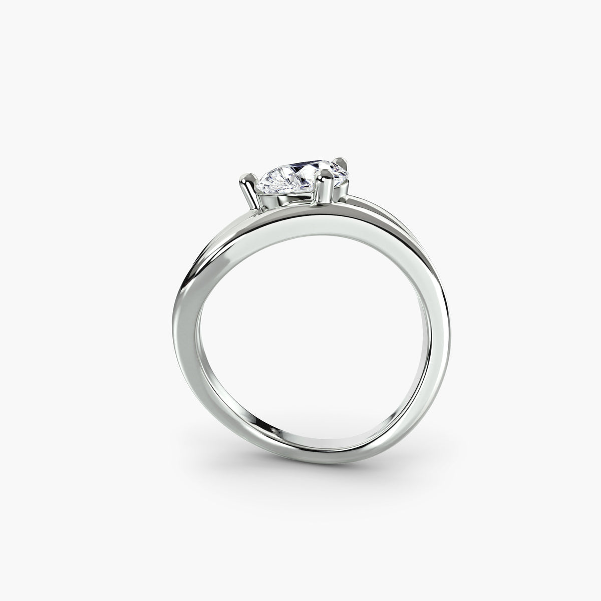 Solitaire With Double-Line Bypass Shank, front view
