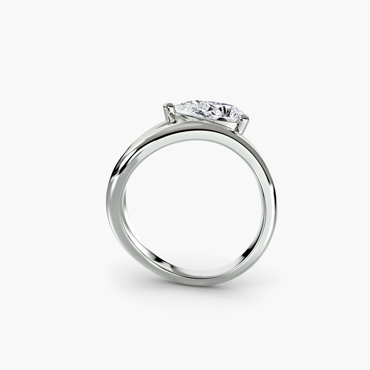 Solitaire With Open Bypass Shank, front view