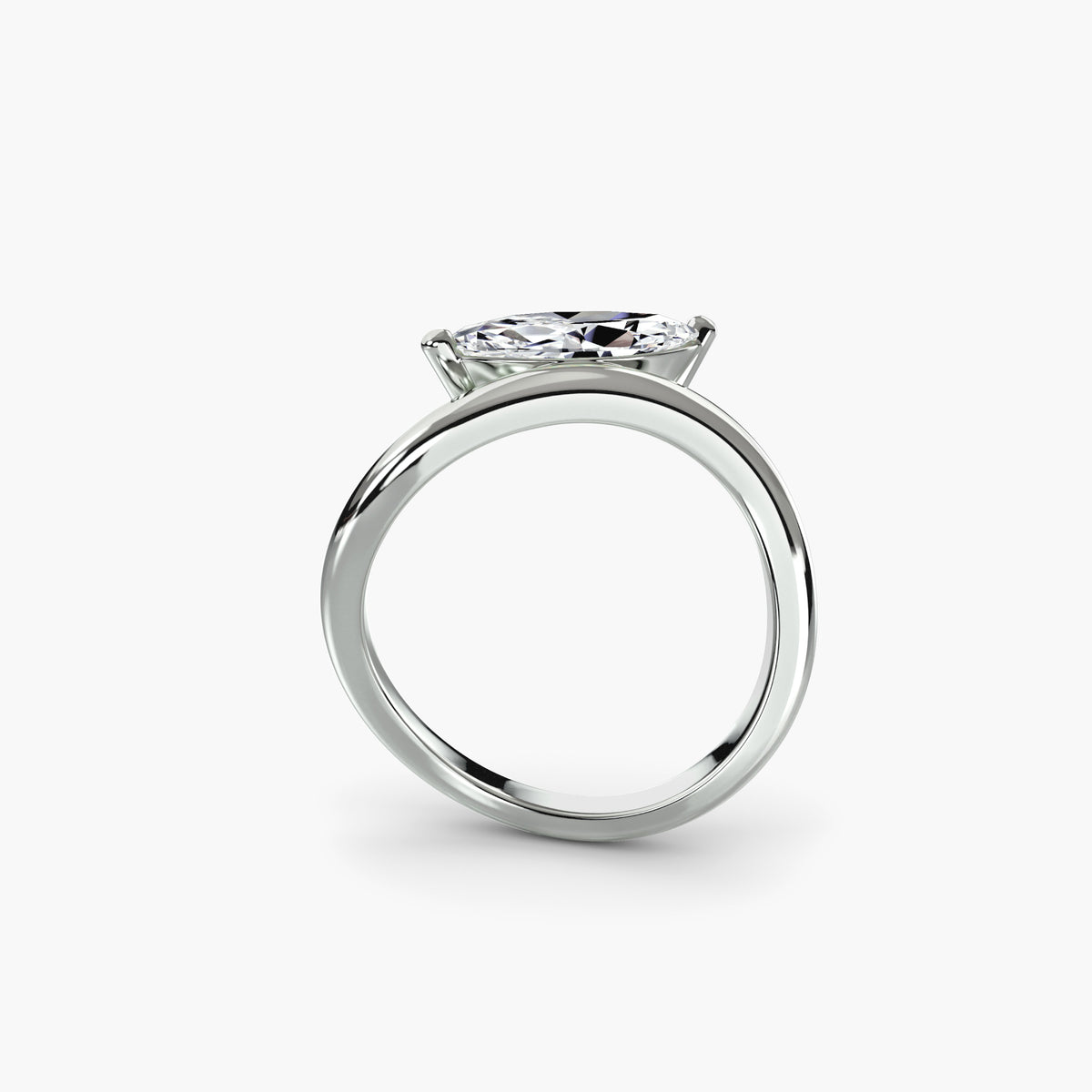 Solitaire With Single-Line Bypass Shank, front view
