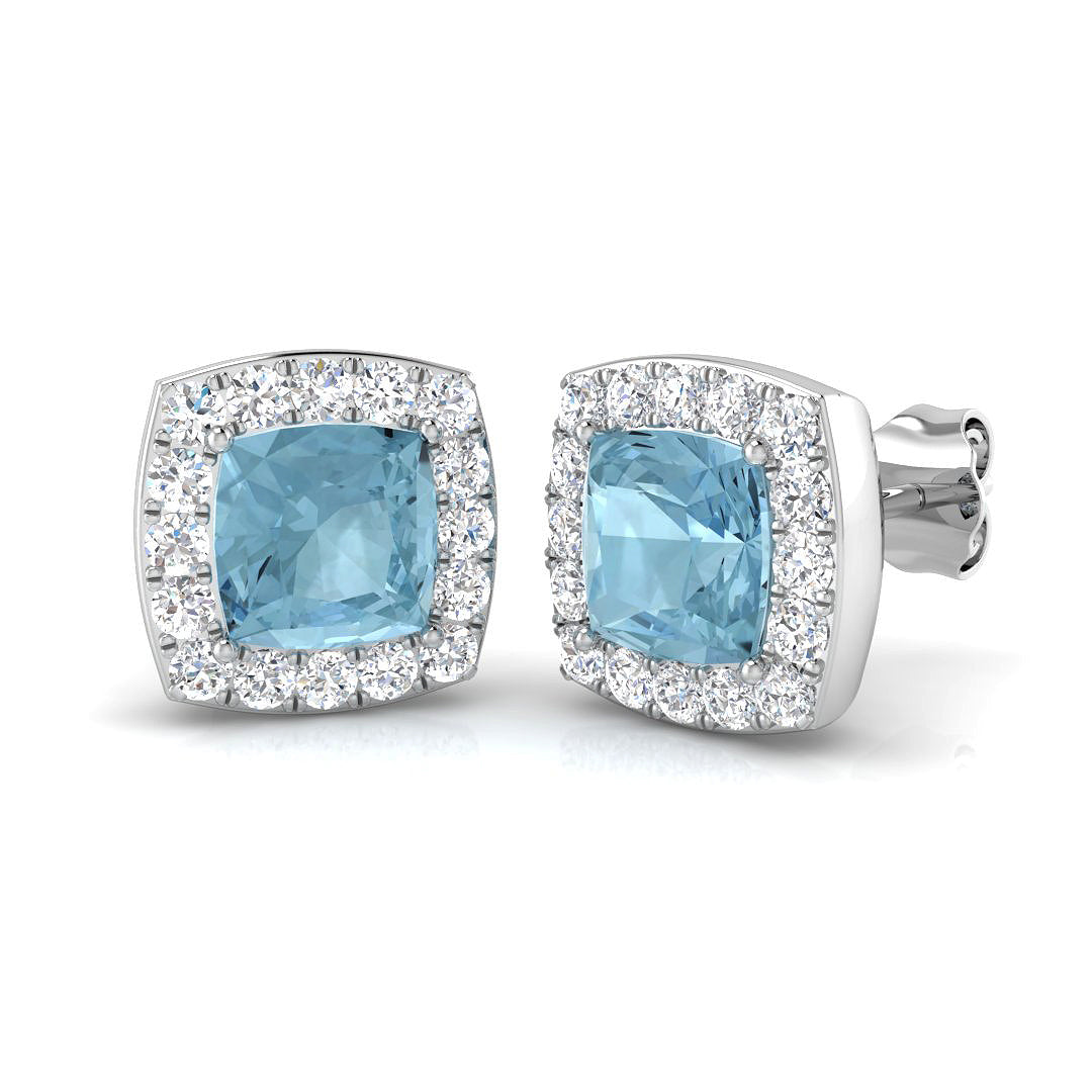 9ct White Gold 2.71ct Aquamarine Earrings