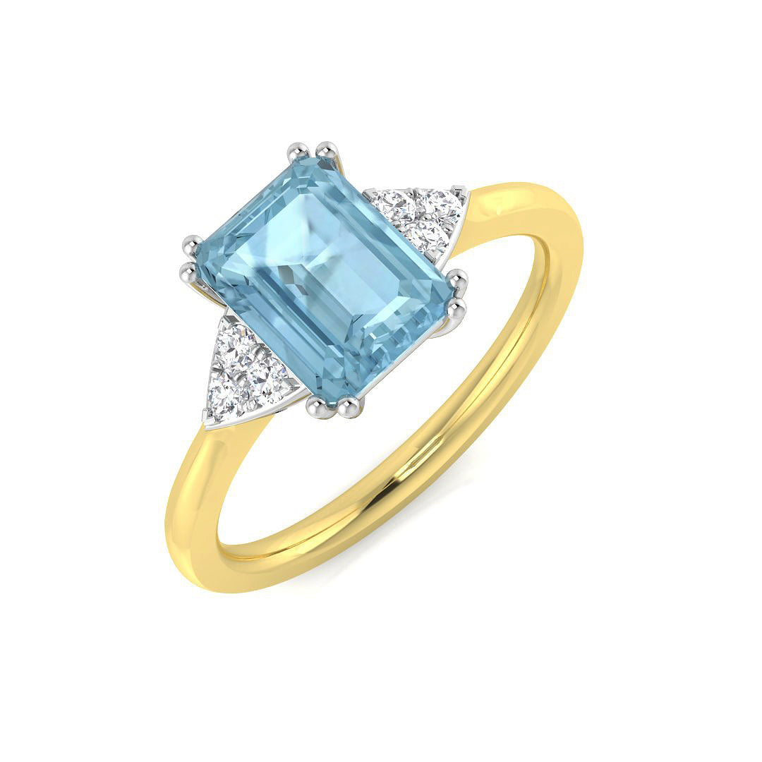 9ct Two-Tone Gold 1.59ct Aquamarine Ring