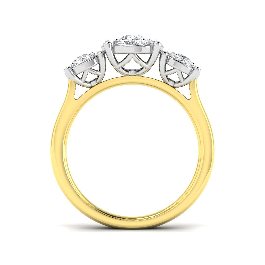 9ct Two-Tone Gold 0.74ct Laboratory Grown CVD Ring