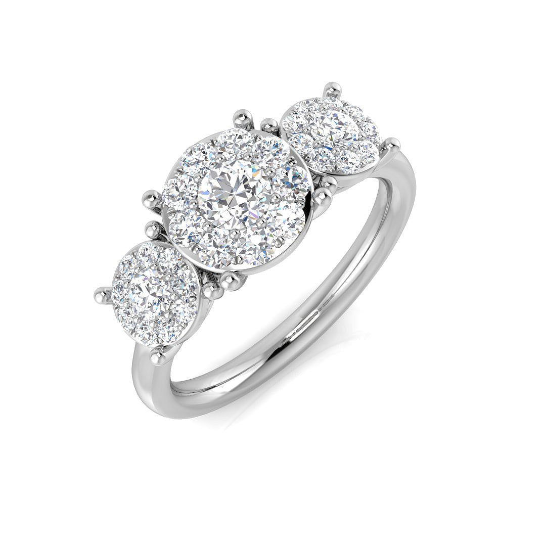 9ct White Gold 0.74ct Laboratory Grown CVD Ring