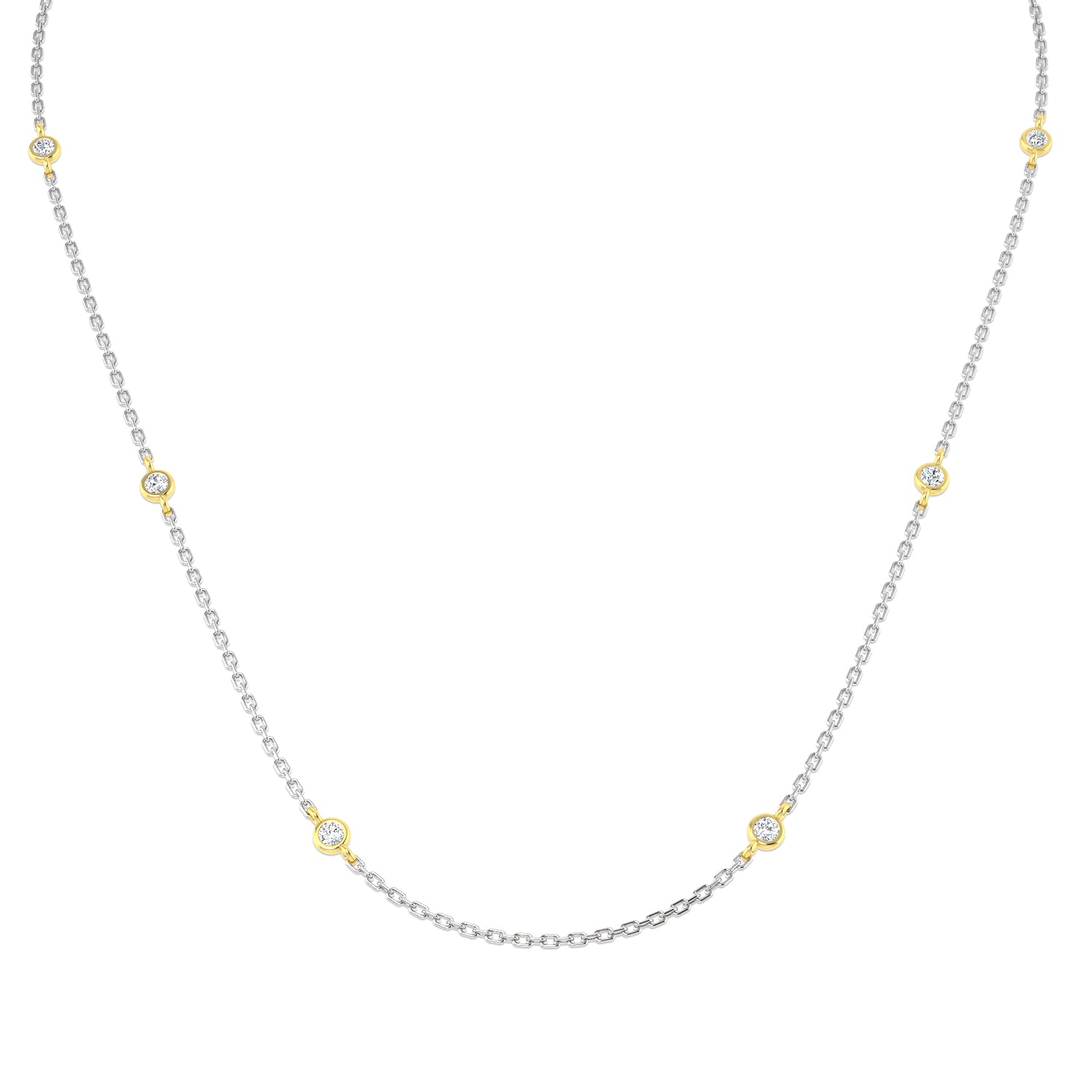 18ct Two-Tone Gold 1.75ct G SI1 Diamond Necklace