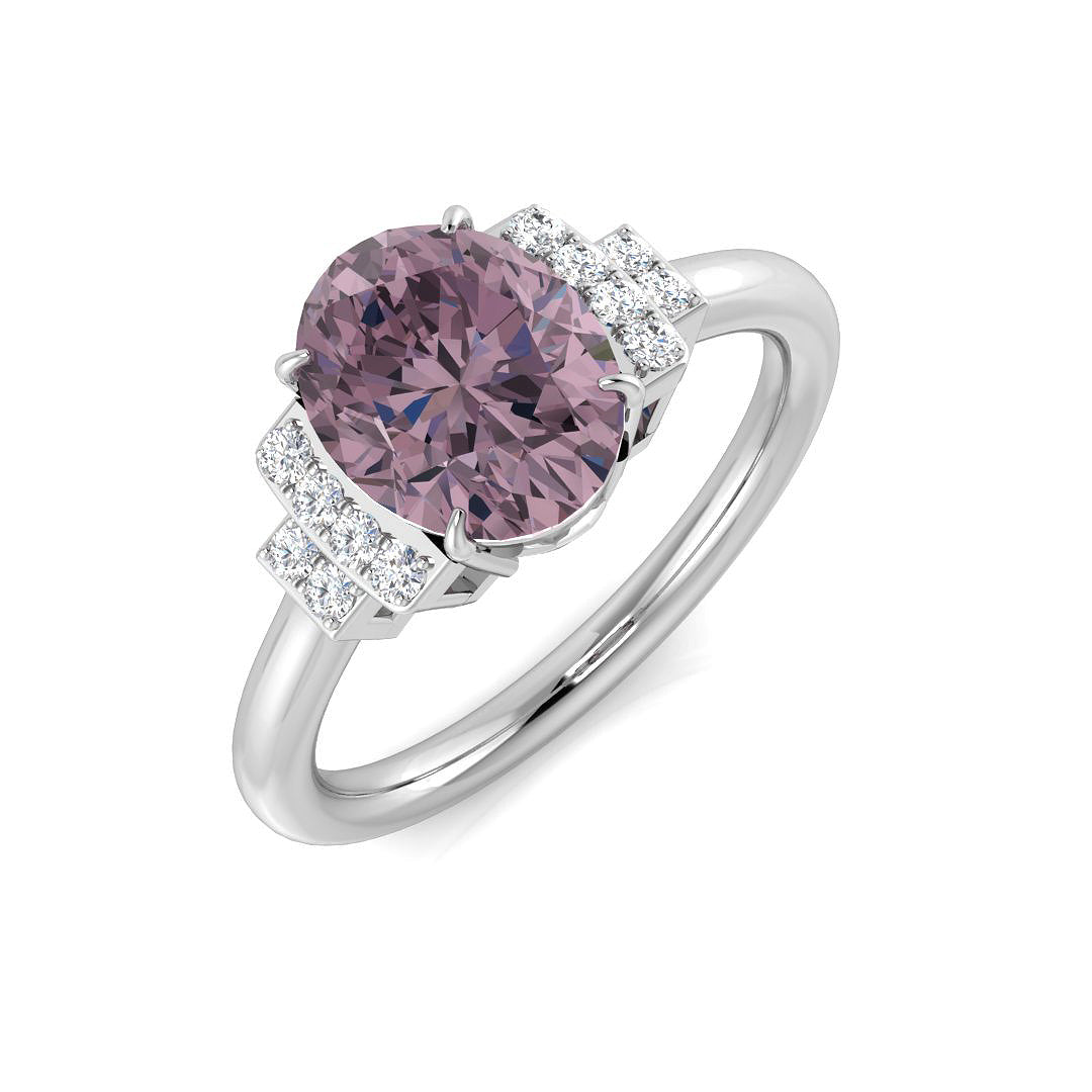 9ct White Gold 1.69ct Pink Amethyst Ring