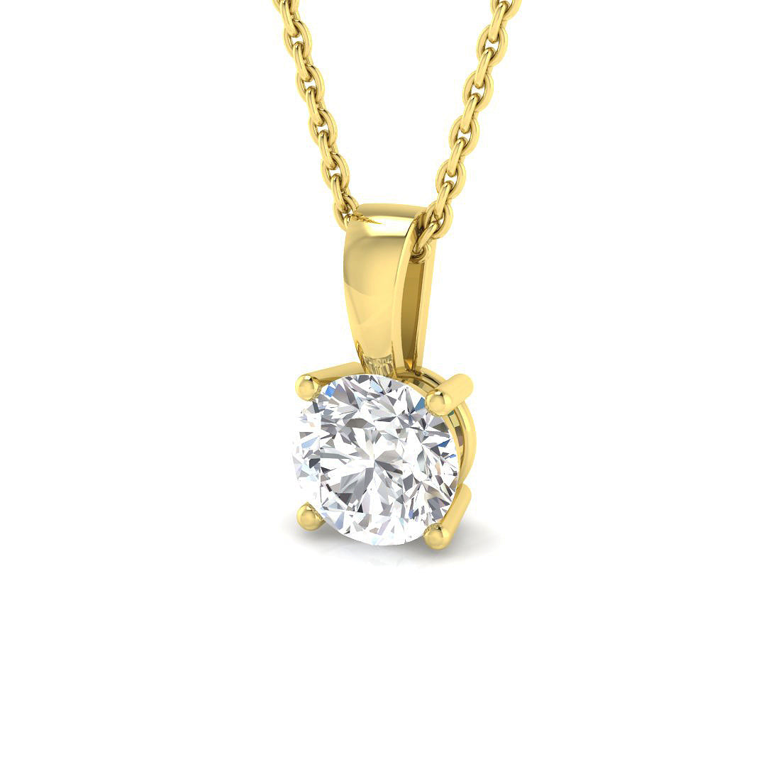 18ct Yellow Gold 1.01ct F SI2 Diamond Pendant