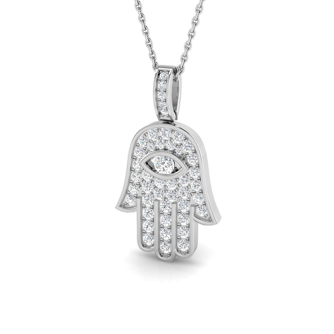9ct White Gold 0.58ct Laboratory Grown CVD Pendant