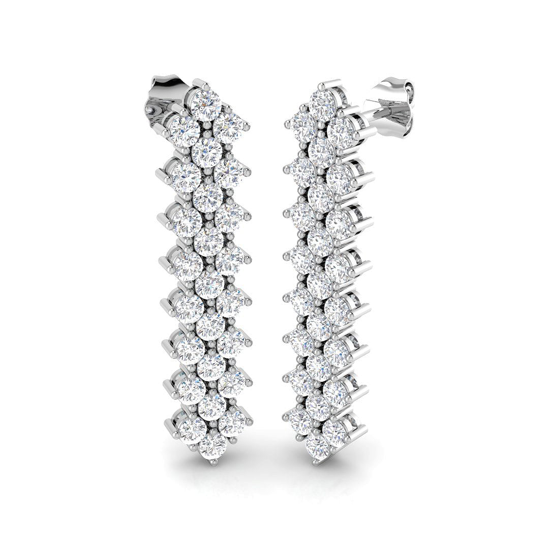 9ct White Gold 2.88ct Laboratory Grown CVD Earrings