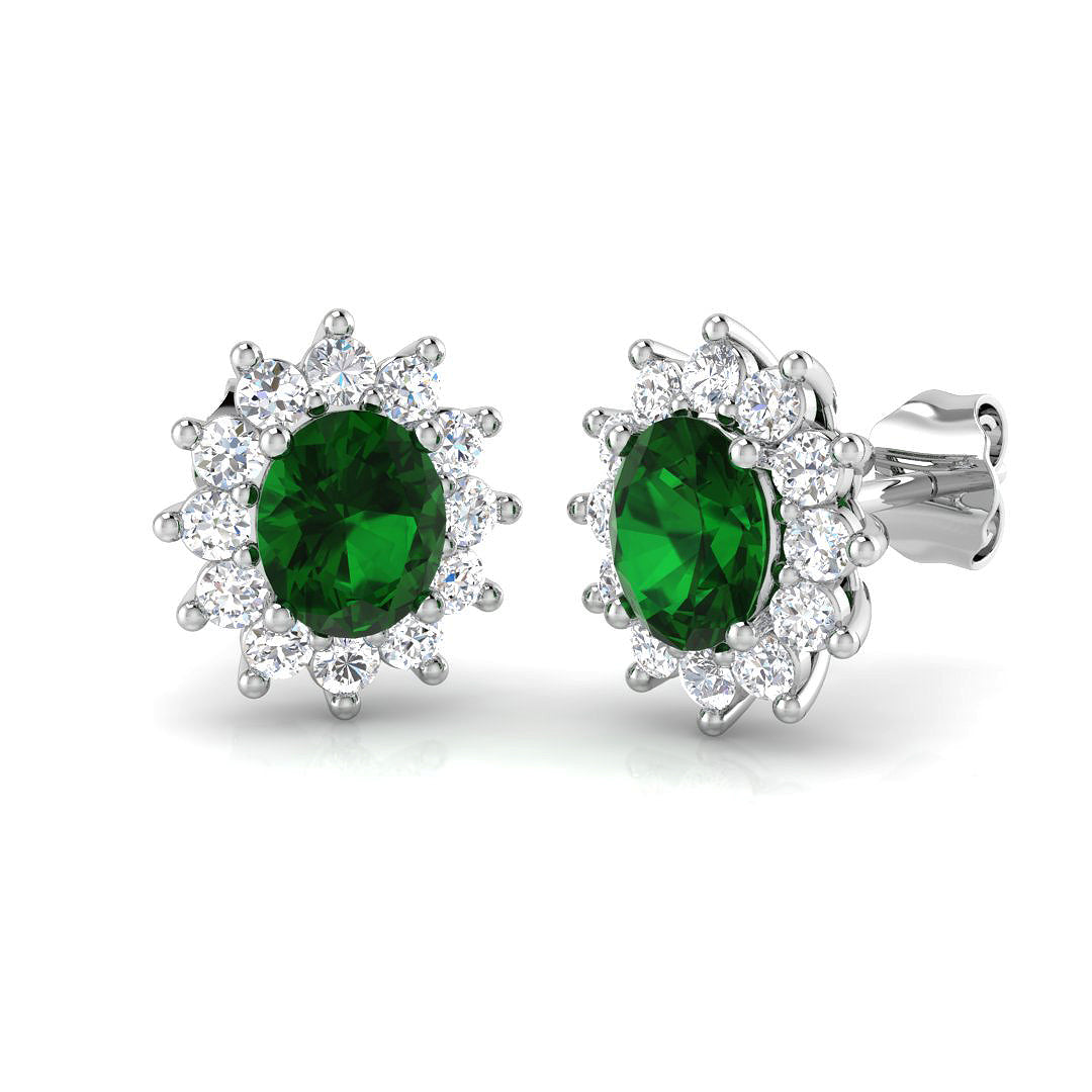 18ct White Gold 1.70ct Emerald Earrings