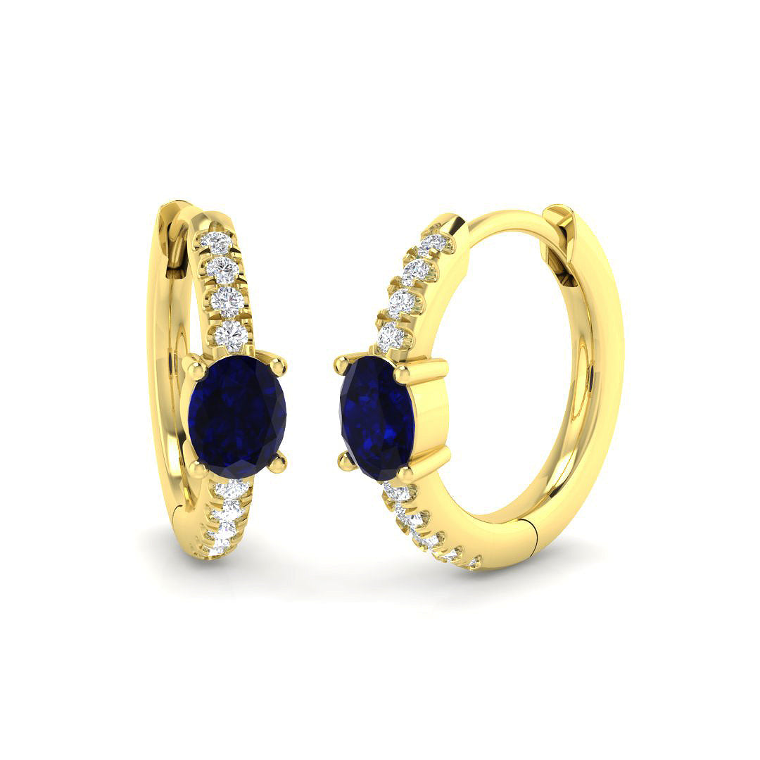 9ct Yellow Gold 0.51ct Blue Sapphire Earrings
