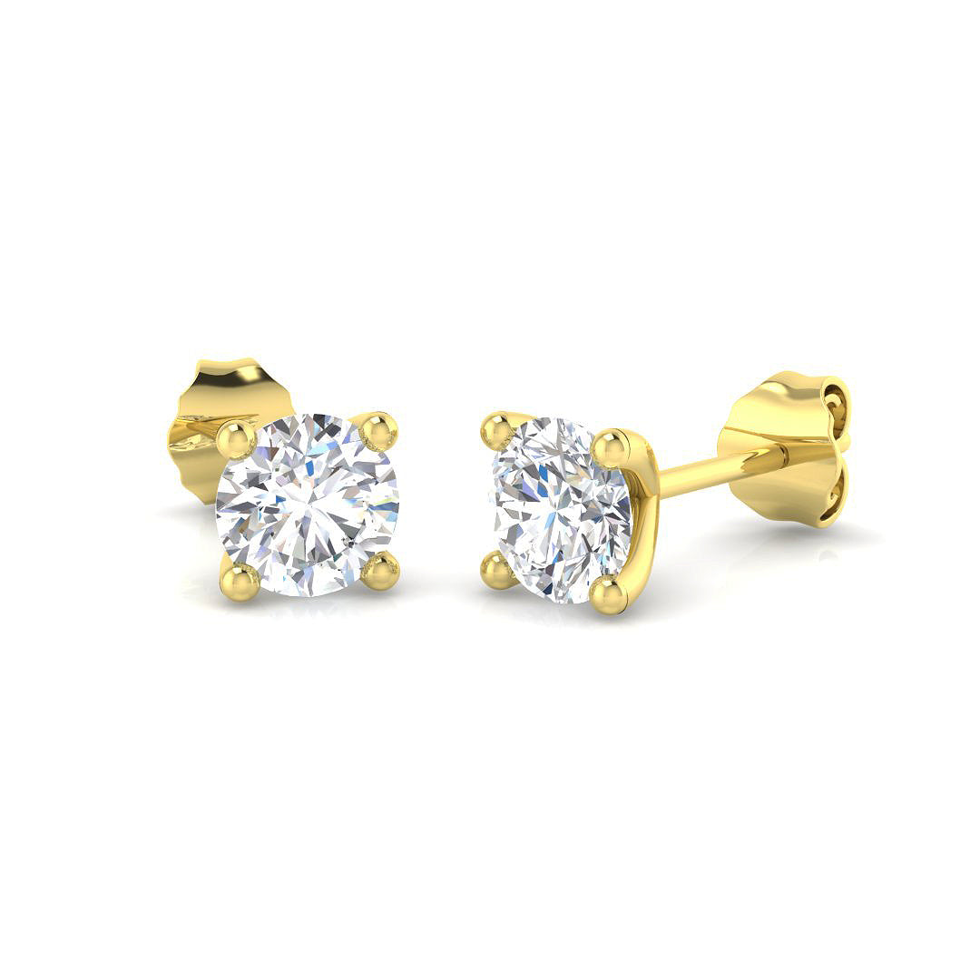 18ct Yellow Gold 1.07ct G SI2 Diamond Earrings