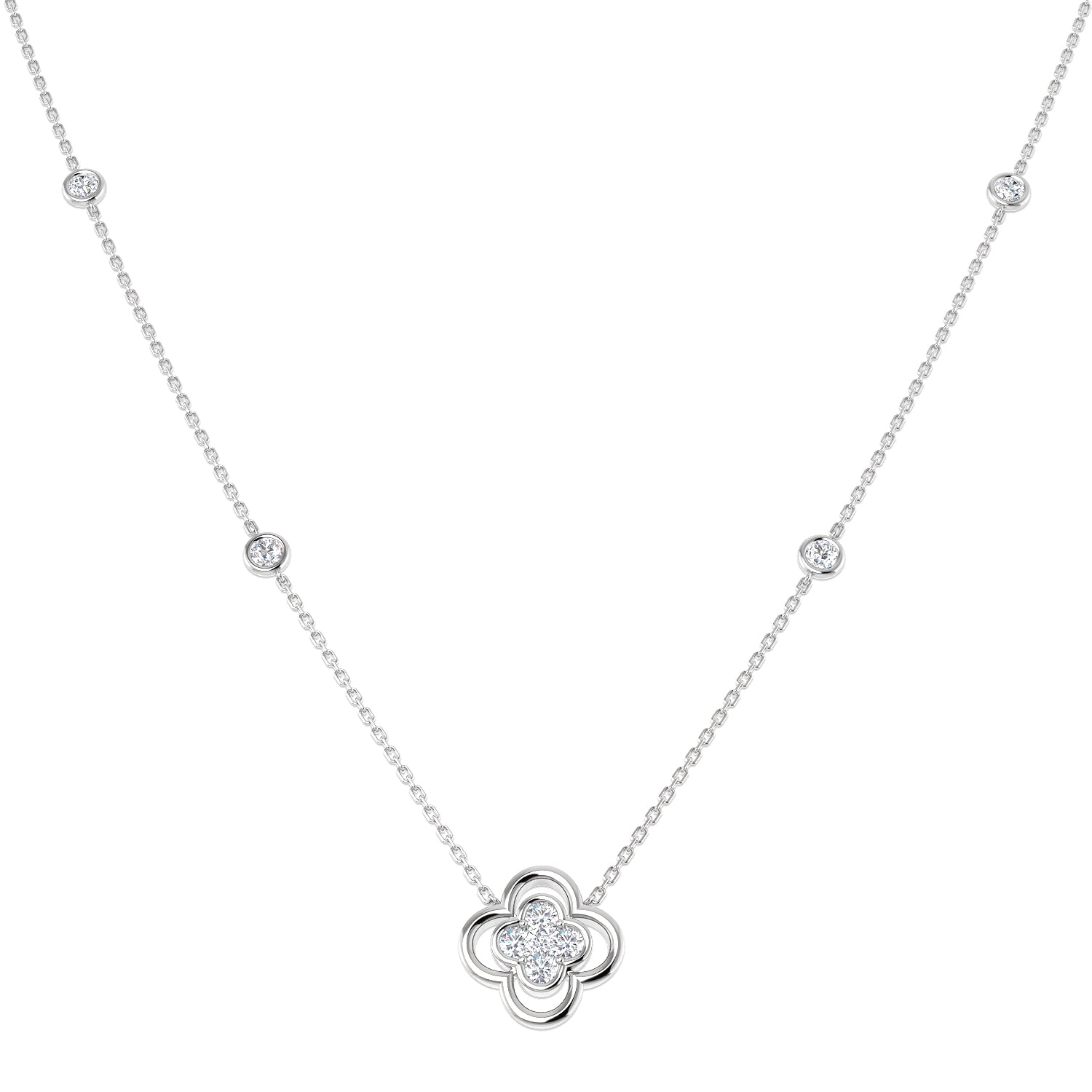 9ct White Gold 1.02ct Laboratory Grown CVD Necklace