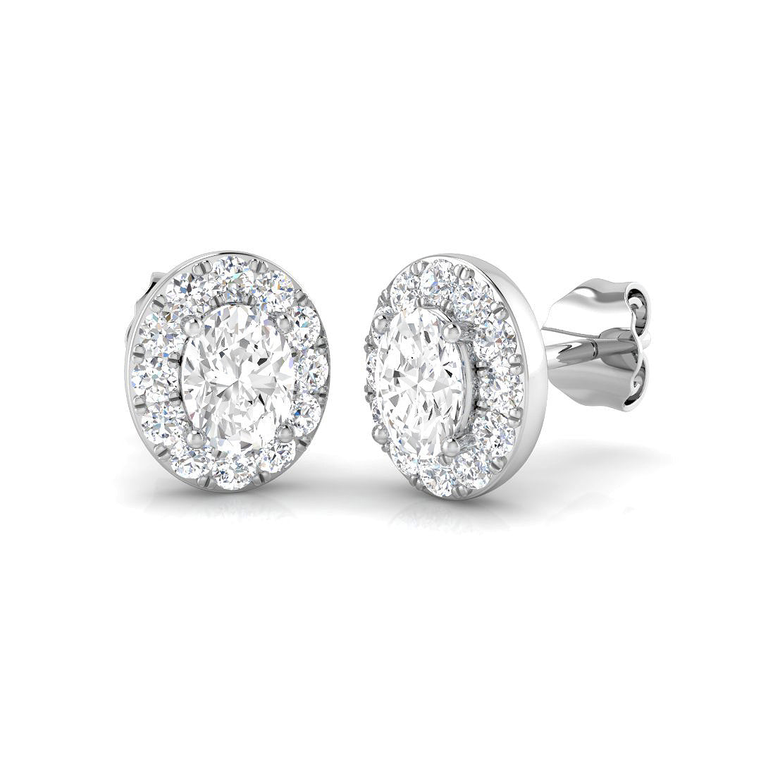 9ct White Gold 0.94ct Laboratory Grown CVD Earrings