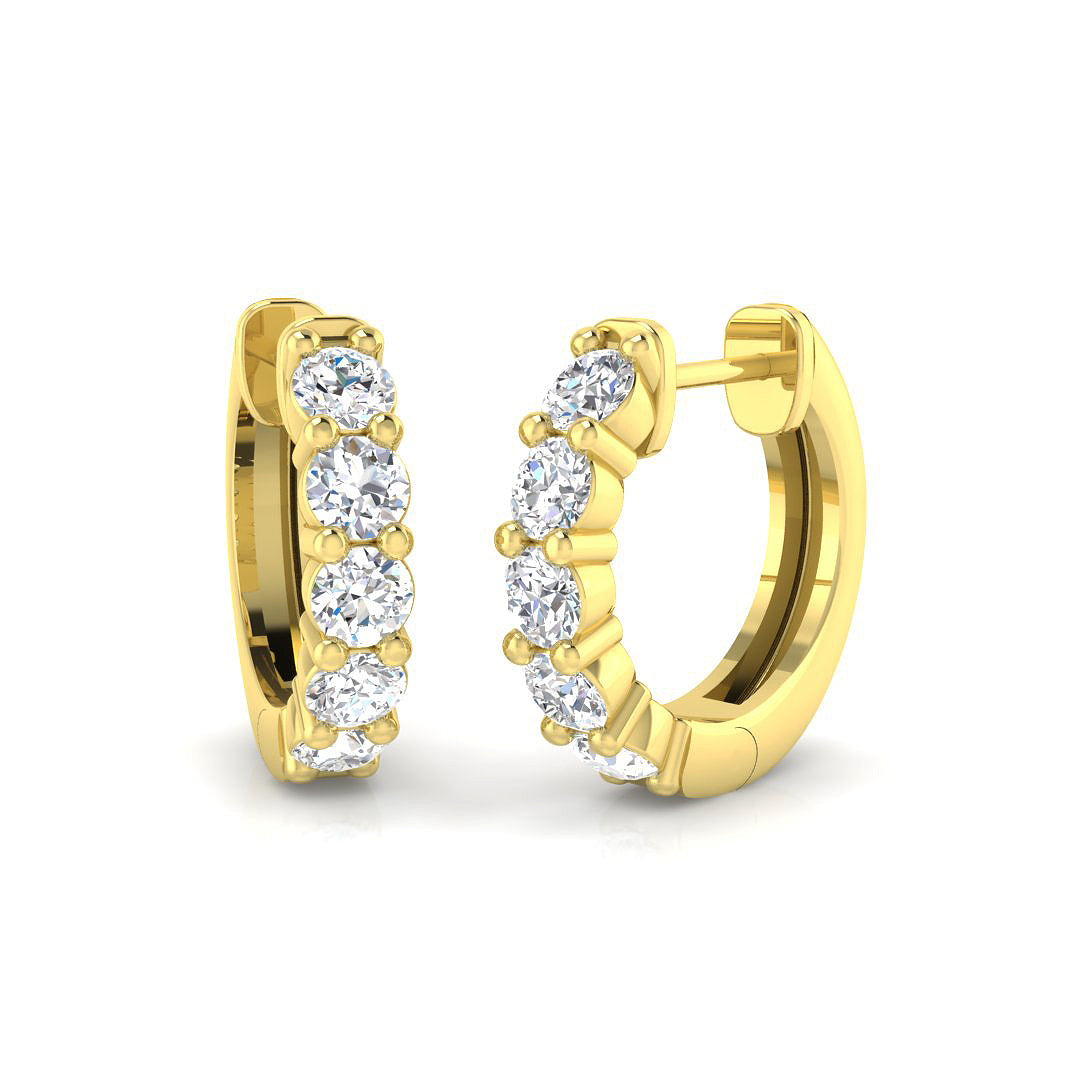 9ct Yellow Gold 1.01ct G SI2 Diamond Earrings