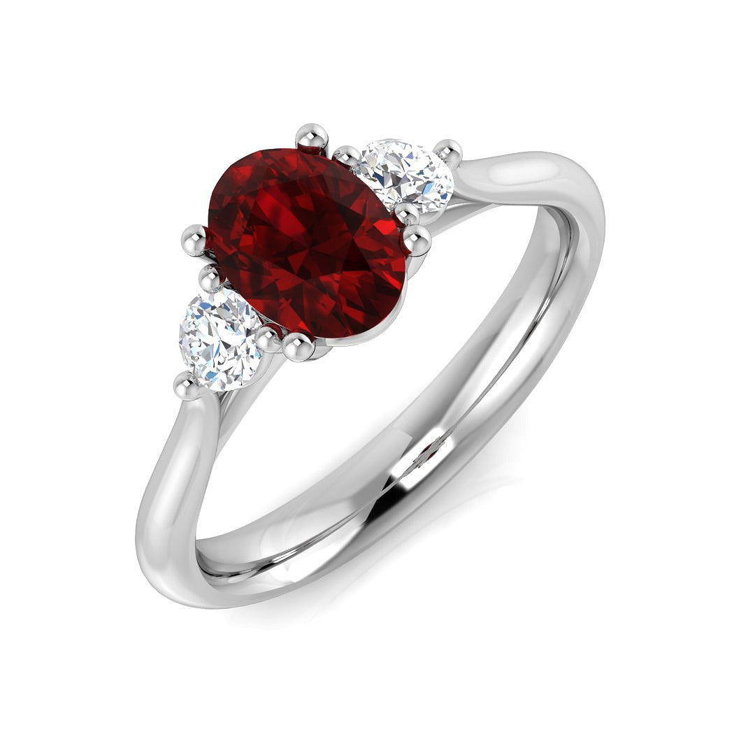 Platinum 1.30ct Ruby Ring