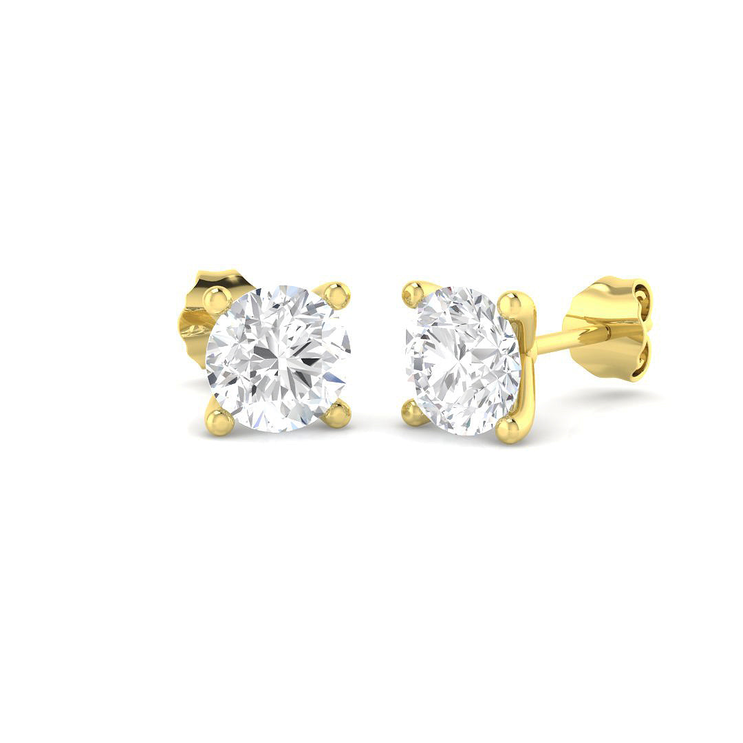 9ct Yellow Gold 2.18ct Laboratory Grown CVD Earrings