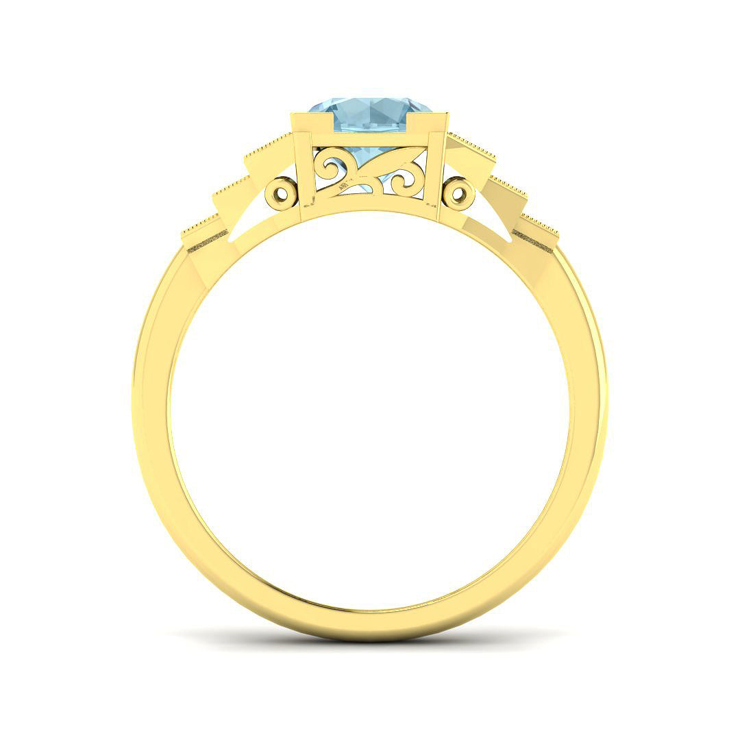 9ct Yellow Gold 0.95ct Aquamarine Ring