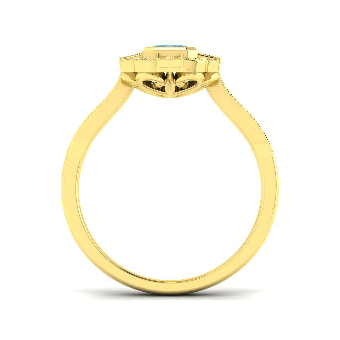 9ct Yellow Gold 0.85ct Aquamarine Ring