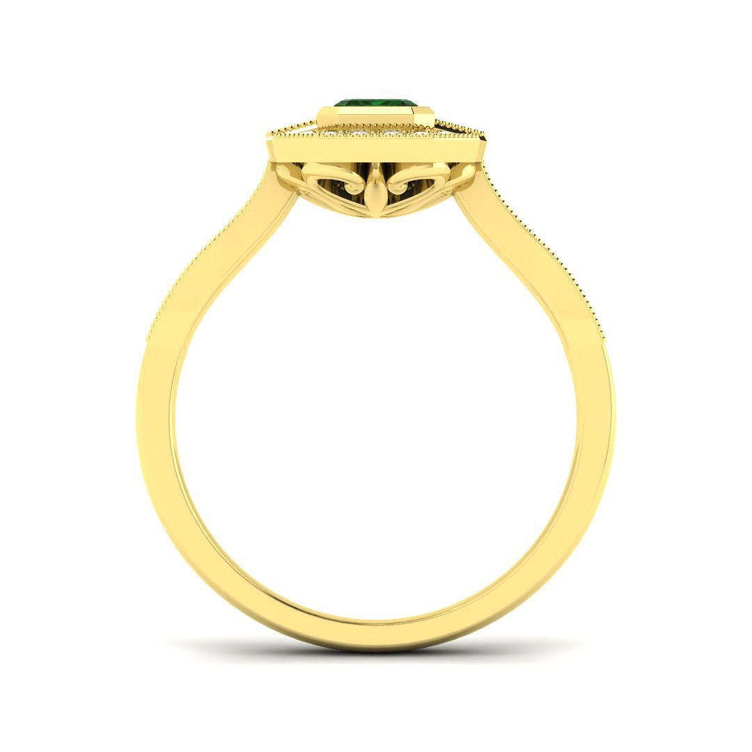 9ct Yellow Gold 0.77ct Emerald Ring