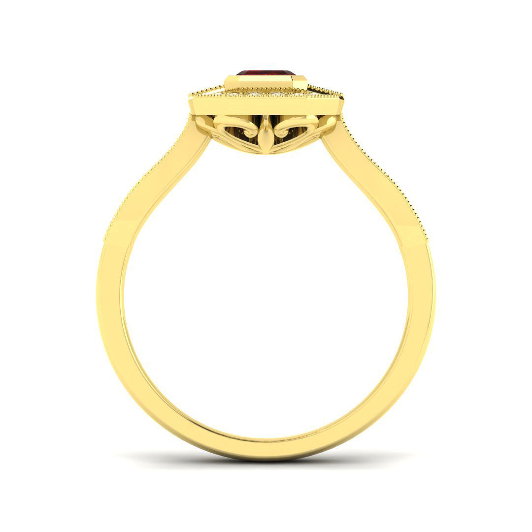 9ct Yellow Gold 0.87ct Ruby Ring