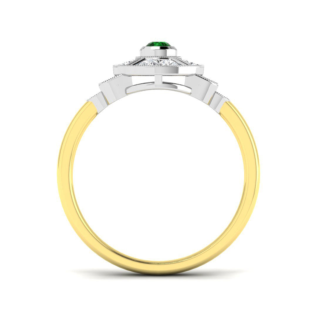 9ct Two-Tone Gold 0.33ct Emerald Ring