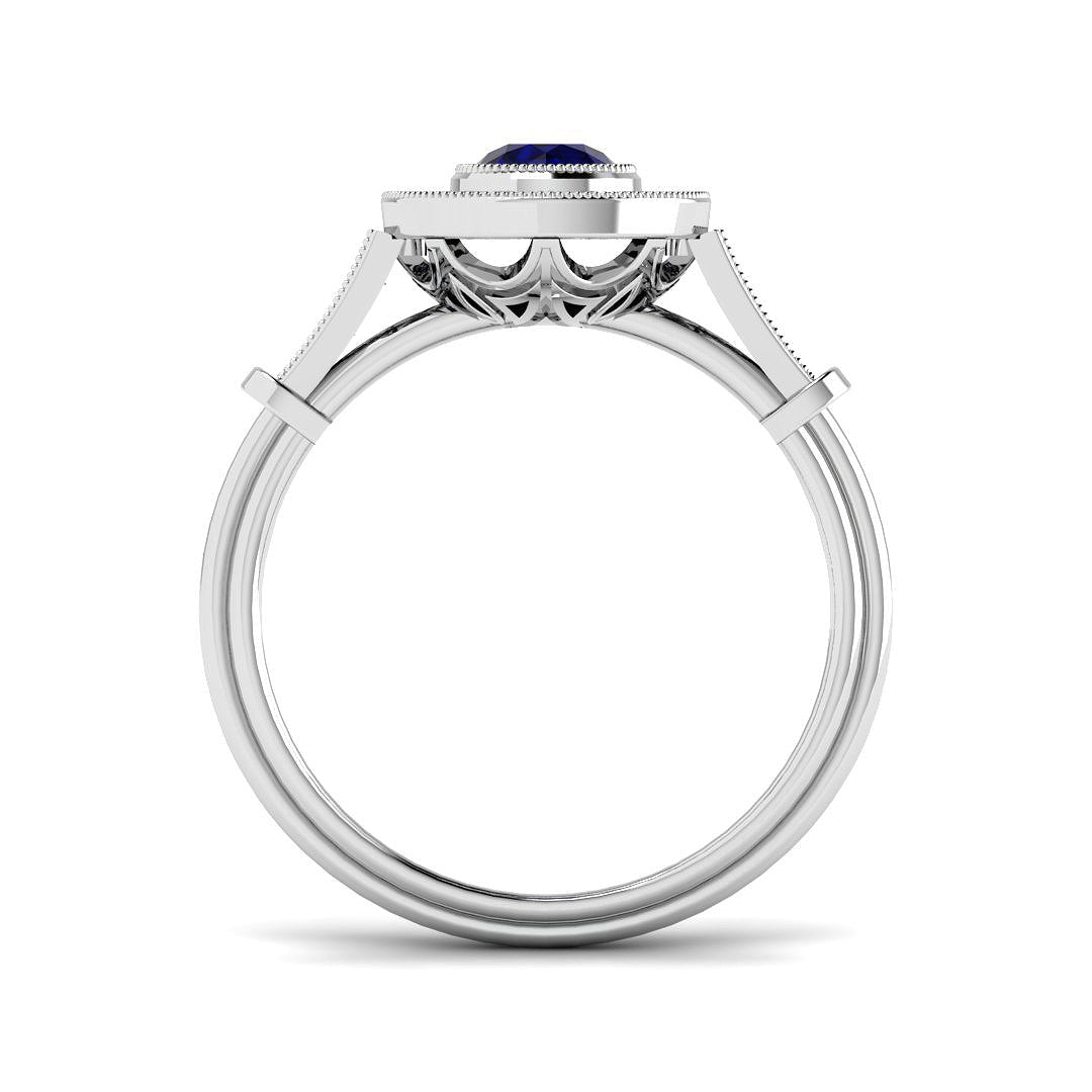 Platinum 0.85ct Blue Sapphire Ring