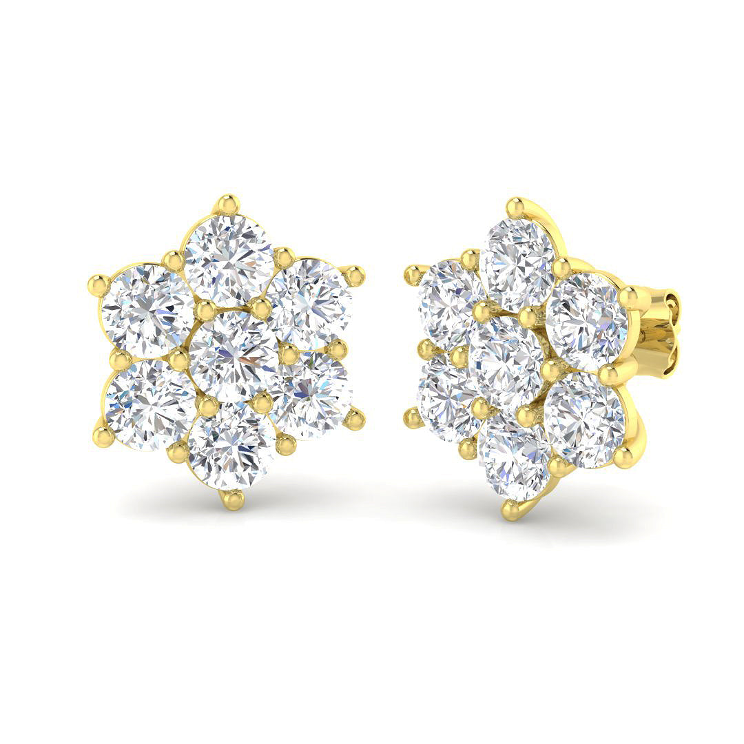 9ct Yellow Gold 6.08ct Laboratory Grown CVD Earrings